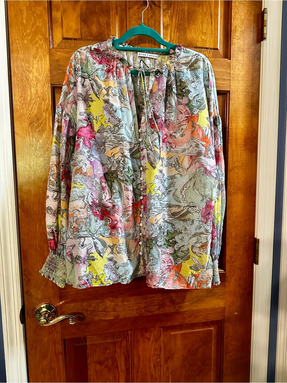 Alice + Olivia Multicolor Floral Print Blouse